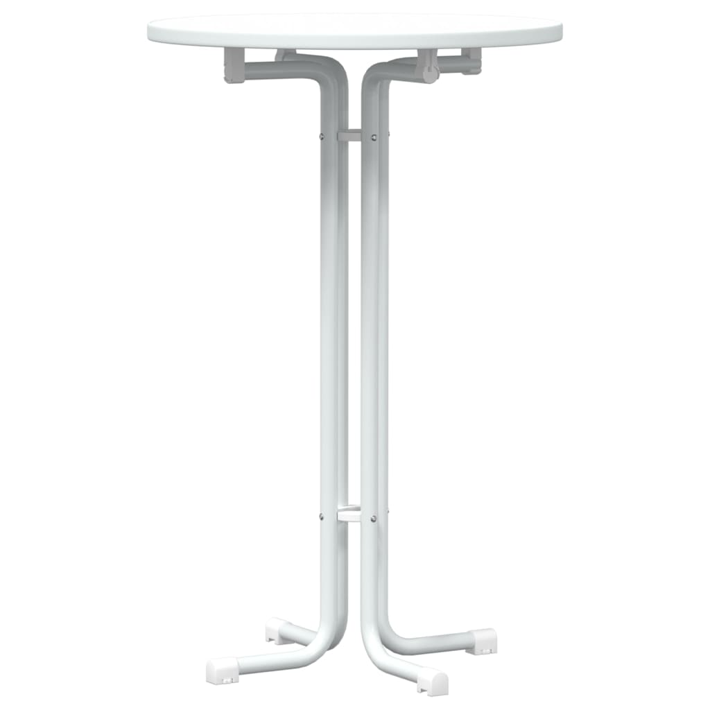 Bar Table White Ø70x110 cm Engineered Wood and Steel
