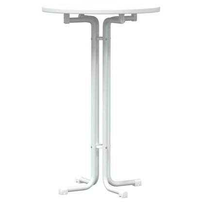Bar Table White Ø70x110 cm Engineered Wood and Steel