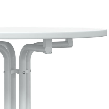 Bar Table White Ø70x110 cm Engineered Wood and Steel