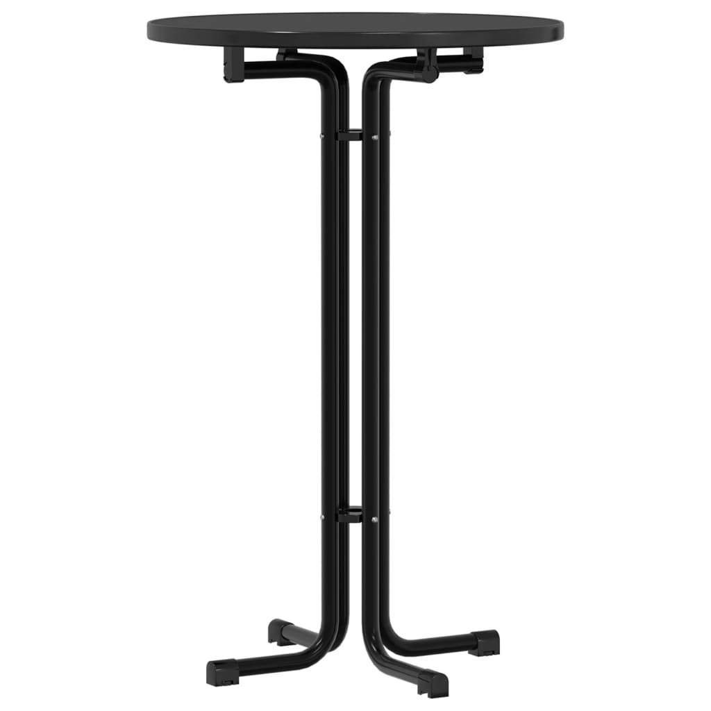 Bar Table Black Ø70x110 cm Engineered Wood and Steel