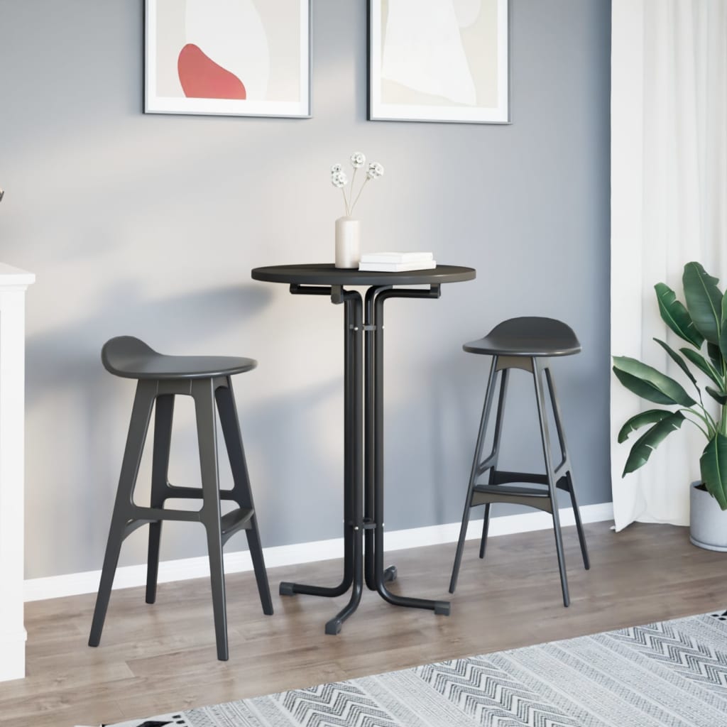 Bar Table Black Ø70x110 cm Engineered Wood and Steel