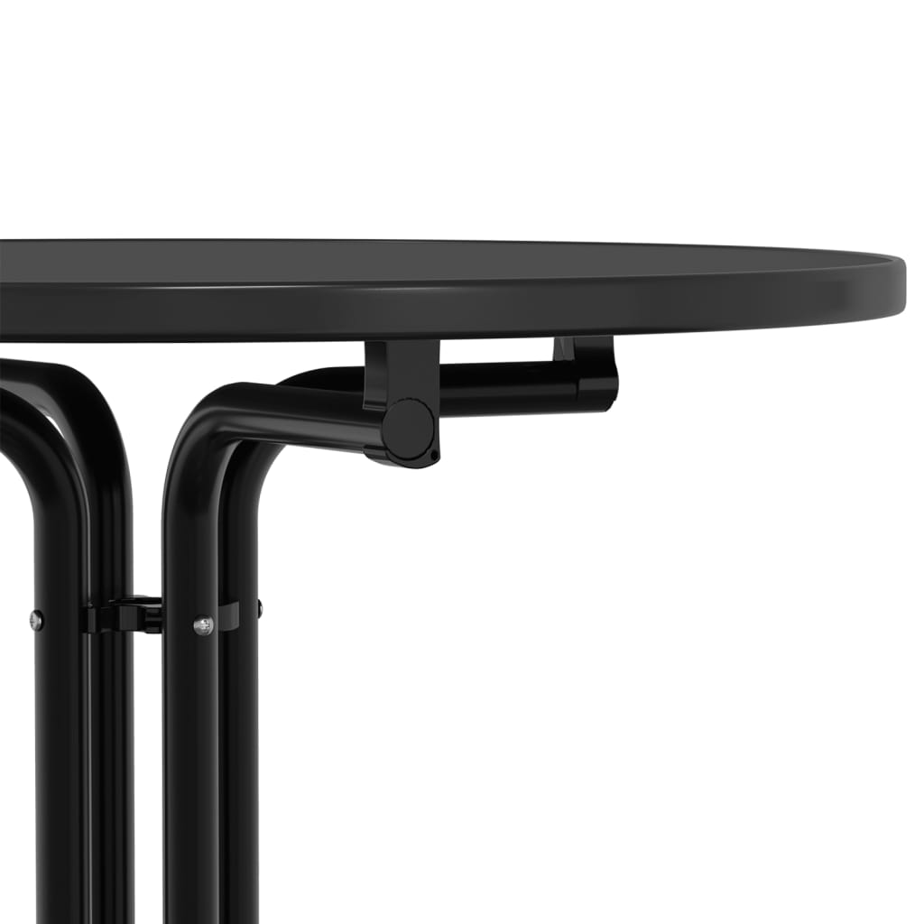 Bar Table Black Ø70x110 cm Engineered Wood and Steel