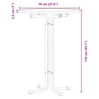 Bar Table Black Ø70x110 cm Engineered Wood and Steel