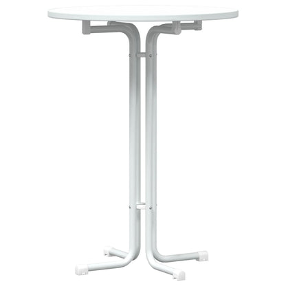 Bar Table White Ø80x110 cm Engineered Wood and Steel