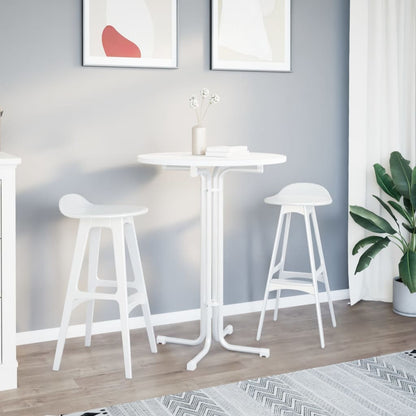 Bar Table White Ø80x110 cm Engineered Wood and Steel