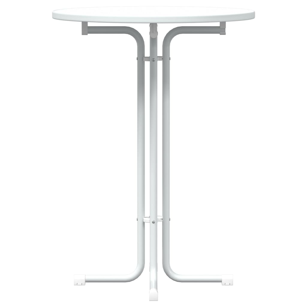 Bar Table White Ø80x110 cm Engineered Wood and Steel
