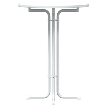 Bar Table White Ø80x110 cm Engineered Wood and Steel
