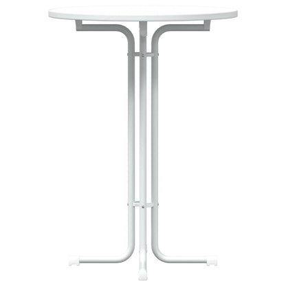 Bar Table White Ø80x110 cm Engineered Wood and Steel