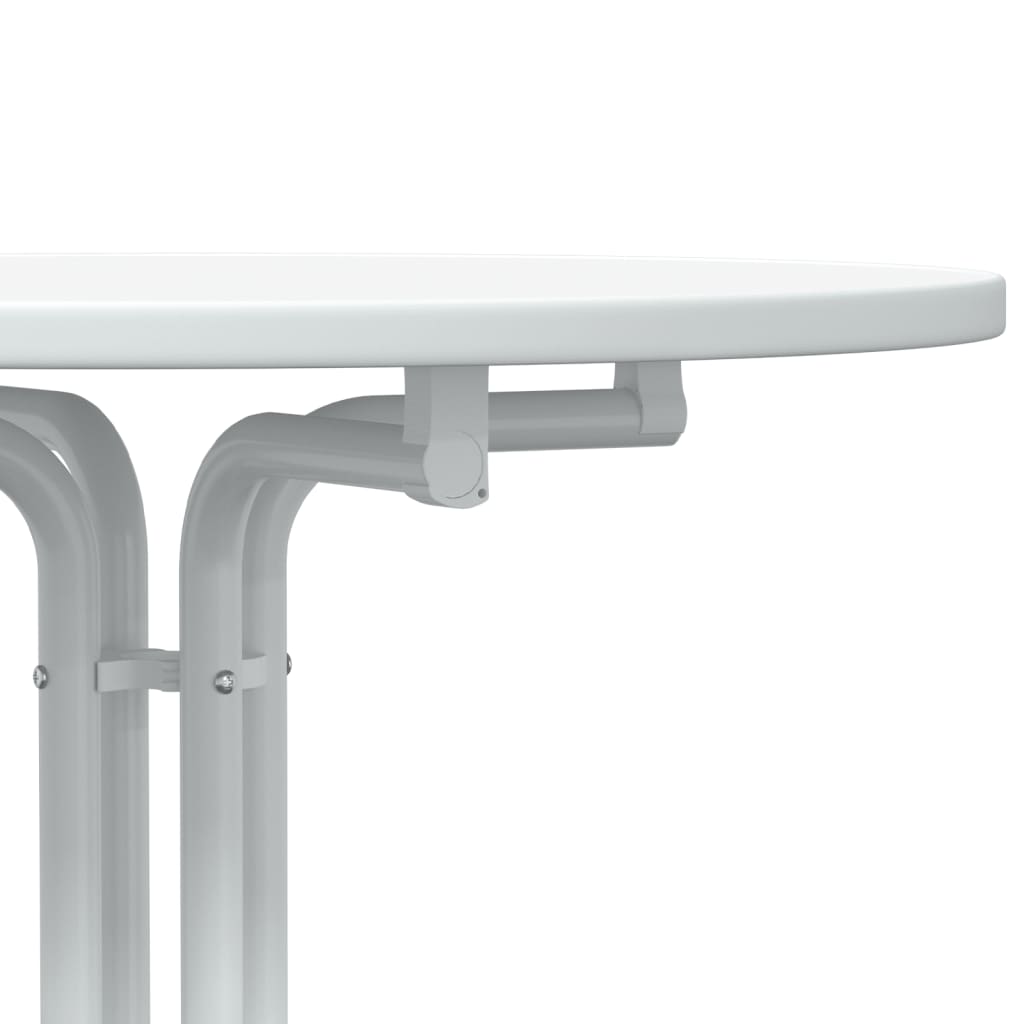 Bar Table White Ø80x110 cm Engineered Wood and Steel
