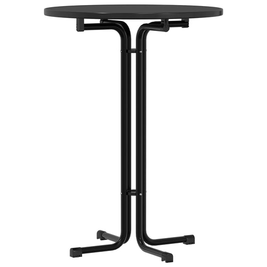 Bar Table Black Ø80x110 cm Engineered Wood and Steel