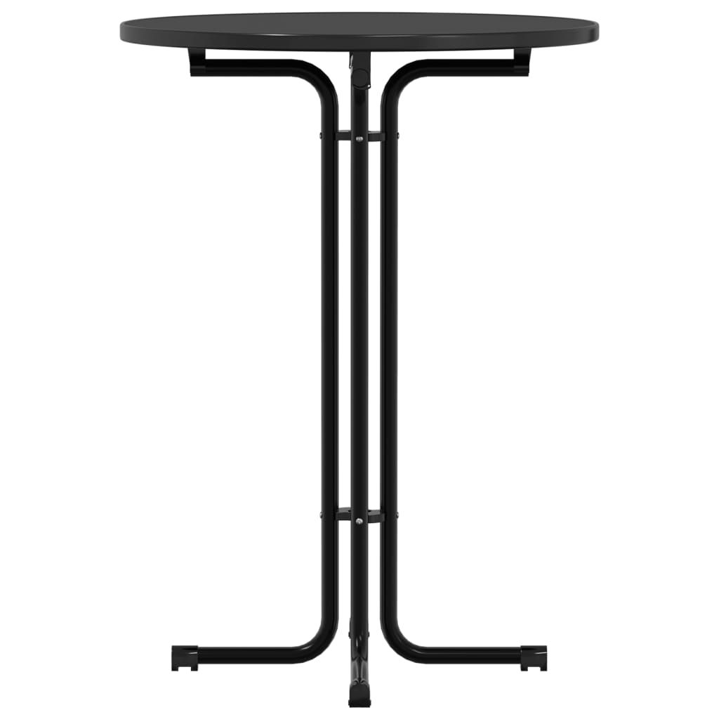 Bar Table Black Ø80x110 cm Engineered Wood and Steel