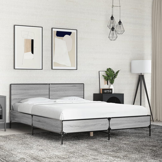 Bed Frame without Mattress Grey Sonoma 120x200 cm