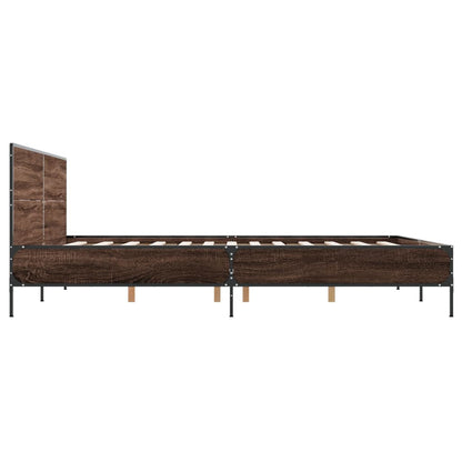 Bed Frame without Mattress Brown Oak 120x200 cm