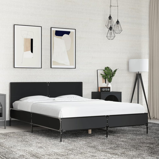Bed Frame without Mattress Black 140x200 cm