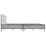Bed Frame Grey Sonoma 160x200 cm Engineered Wood and Metal