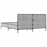 Bed Frame Grey Sonoma 160x200 cm Engineered Wood and Metal