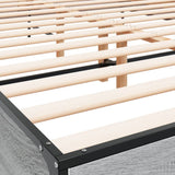 Bed Frame Grey Sonoma 160x200 cm Engineered Wood and Metal