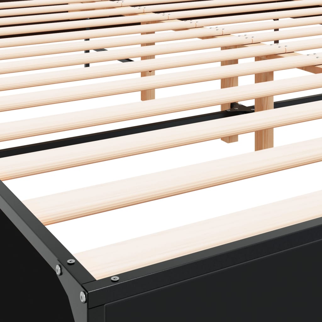 Bed Frame without Mattress Black 180x200 cm Super King
