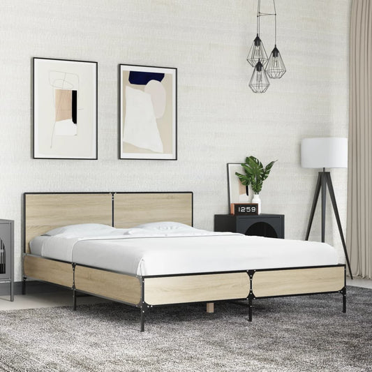 Bed Frame without Mattress Sonoma Oak 120x190 cm Small Double