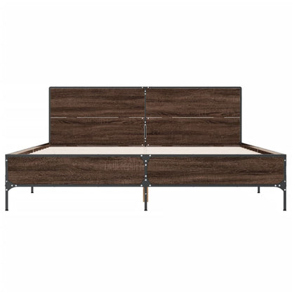 Bed Frame without Mattress Brown Oak 135x190 cm Double