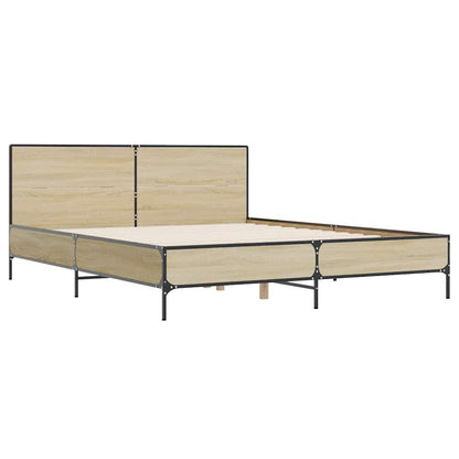 Bed Frame without Mattress Sonoma Oak 140x190 cm