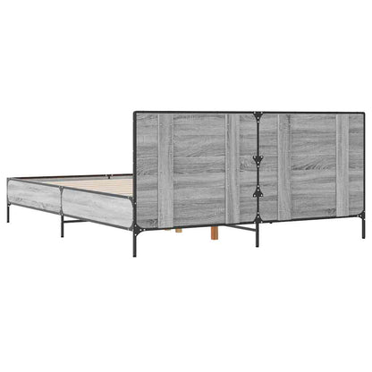 Bed Frame without Mattress Grey Sonoma 140x190 cm