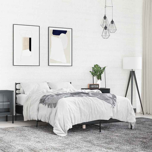 Bed Frame without Mattress Black 120x200 cm