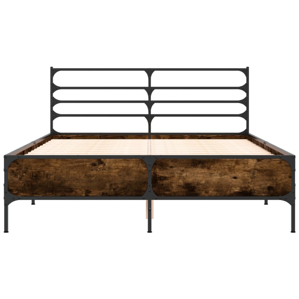 Bed Frame | Smoked Oak | Engineered wood, Metal, Plywood | Double