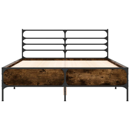 Bed Frame | Smoked Oak | Engineered wood, Metal, Plywood | Double