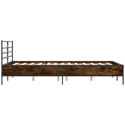 Bed Frame | Smoked Oak | Engineered wood, Metal, Plywood | Double