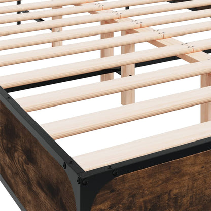 Bed Frame | Smoked Oak | Engineered wood, Metal, Plywood | Double