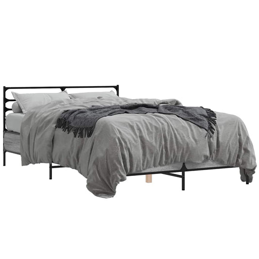 Bed Frame without Mattress Grey Sonoma 120x200 cm