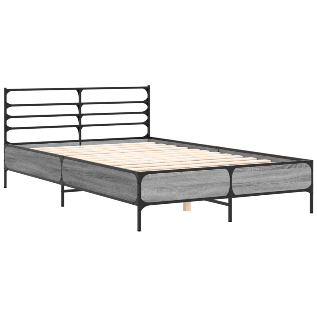 Bed Frame | Grey Sonoma | Engineered wood, metal, plywood | 120x200 cm