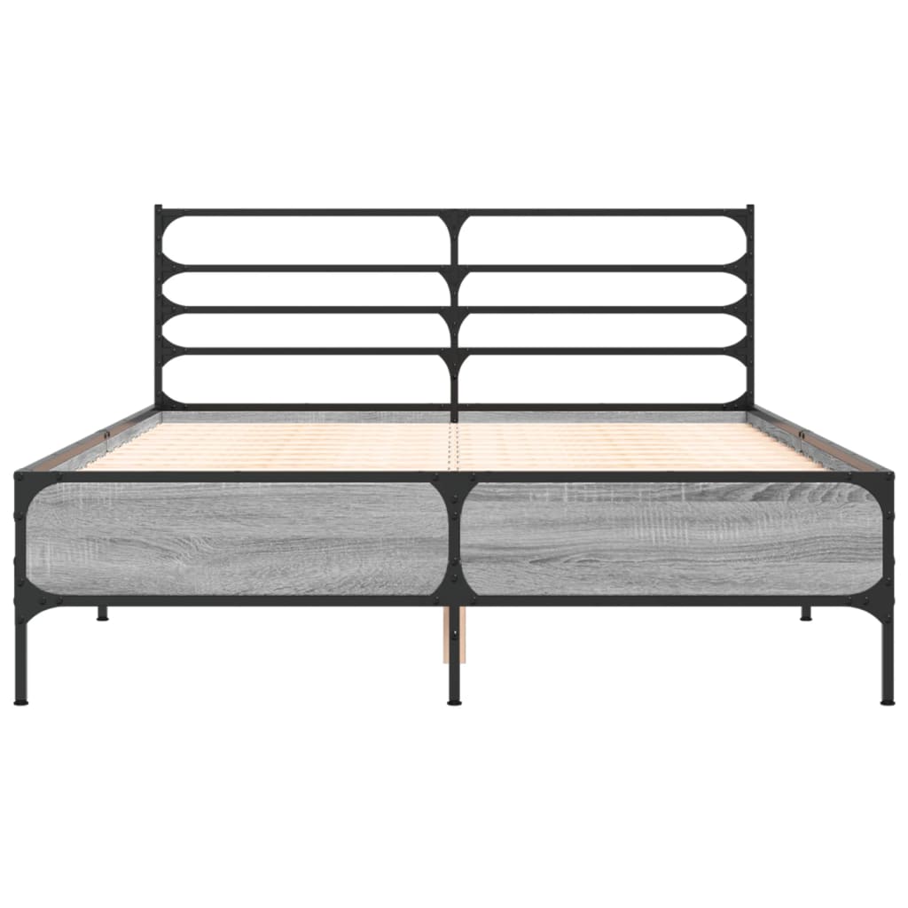Bed Frame | Grey Sonoma | Engineered wood, metal, plywood | 120x200 cm