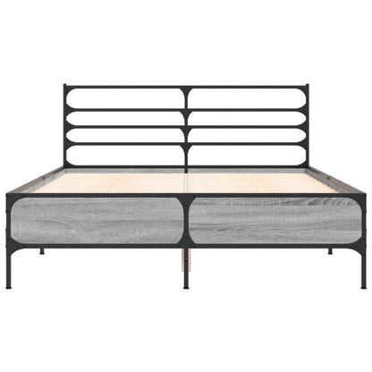 Bed Frame | Grey Sonoma | Engineered wood, metal, plywood | 120x200 cm