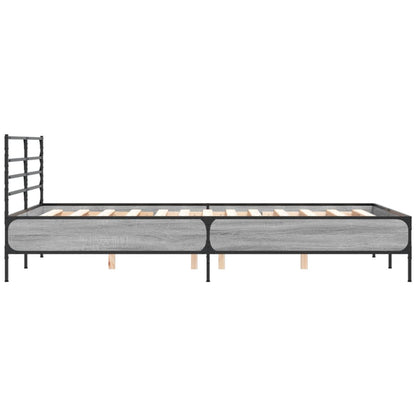 Bed Frame | Grey Sonoma | Engineered wood, metal, plywood | 120x200 cm