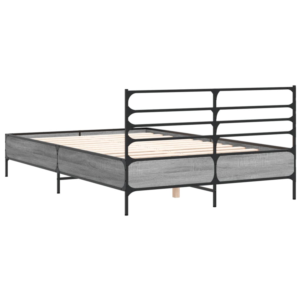 Bed Frame | Grey Sonoma | Engineered wood, metal, plywood | 120x200 cm