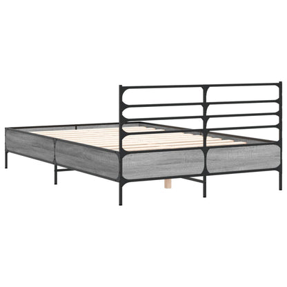 Bed Frame | Grey Sonoma | Engineered wood, metal, plywood | 120x200 cm