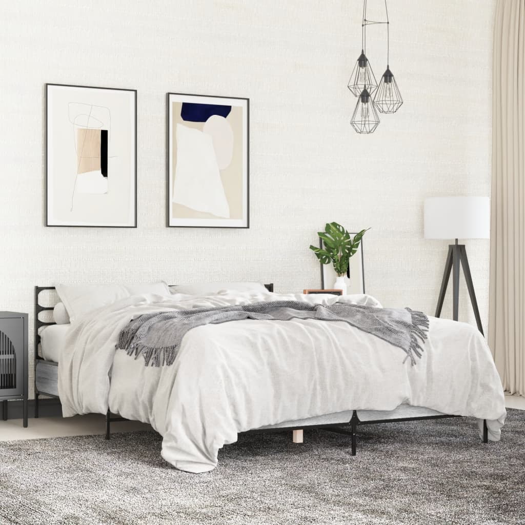 Bed Frame | Grey Sonoma | Engineered wood, metal, plywood | 120x200 cm