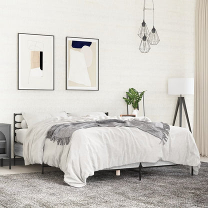 Bed Frame | Grey Sonoma | Engineered wood, metal, plywood | 120x200 cm
