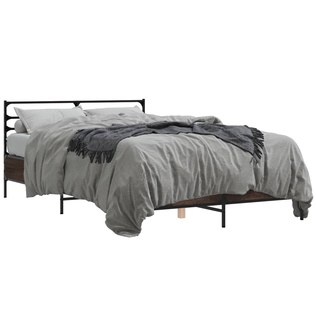 Bed Frame | Brown oak | Engineered wood, metal | 120x200 cm | Durable