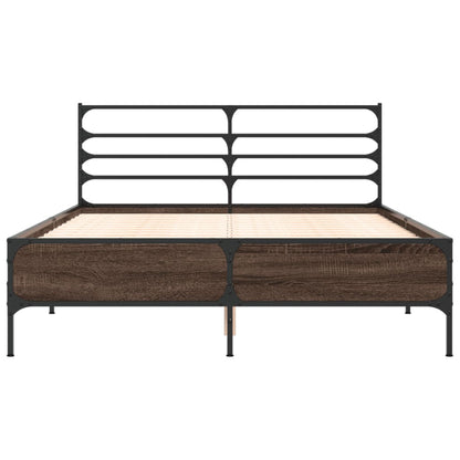 Bed Frame | Brown oak | Engineered wood, metal | 120x200 cm | Durable
