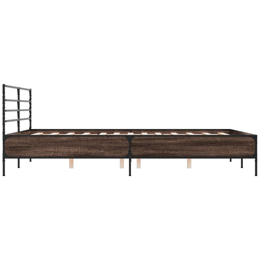 Bed Frame | Brown oak | Engineered wood, metal | 120x200 cm | Durable