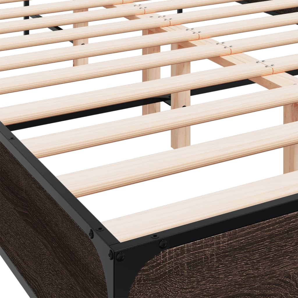 Bed Frame | Brown oak | Engineered wood, metal | 120x200 cm | Durable