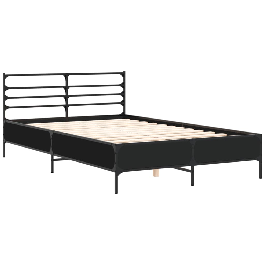 Bed Frame | Black | Engineered wood | Double | Bed Frame | Rectangular