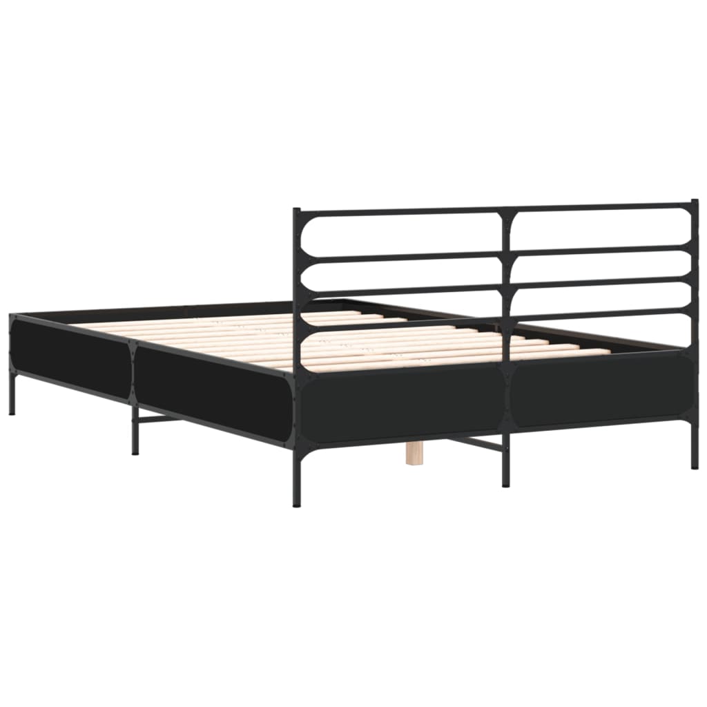 Bed Frame | Black | Engineered wood | Double | Bed Frame | Rectangular
