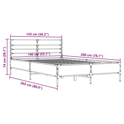 Bed Frame | Black | Engineered wood | Double | Bed Frame | Rectangular