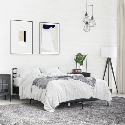 Bed Frame | Black | Engineered wood | Double | Bed Frame | Rectangular