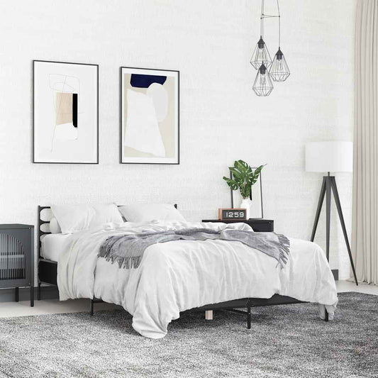Bed Frame without Mattress Black 140x200 cm