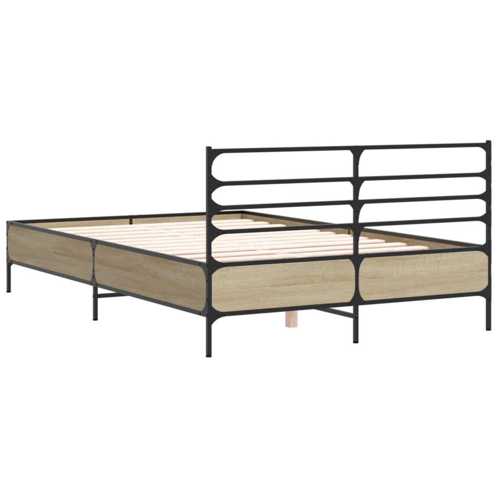 Bed Frame | Sonoma Oak | Engineered wood, metal, plywood | Double